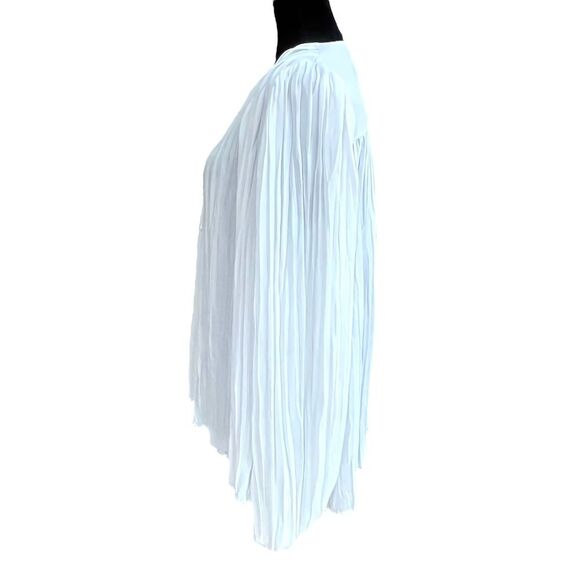 Alexis Fully Pleated Crepe Blouse Oversized Size Small White Long Sleeve Top - Picture 6 of 10